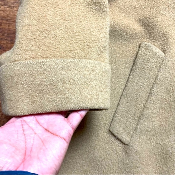 Larry Levine Women’s Tan Camel Hair Button Down Pea Coat Size 10 EUC - Picture 2 of 11